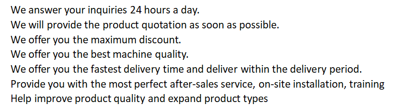 Pre sales and after-sales service